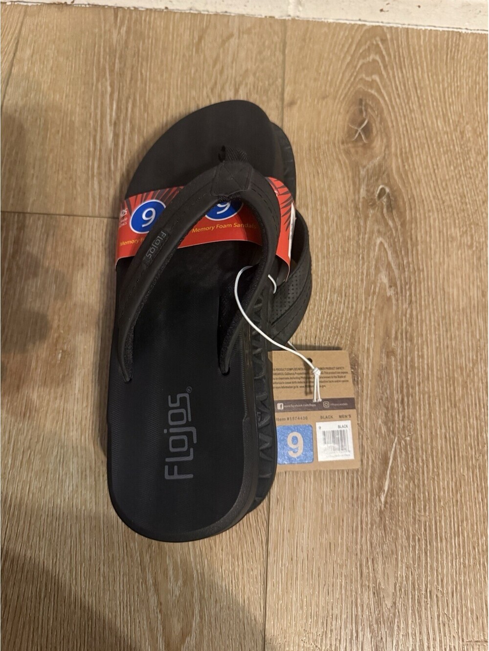 Flojos Size 9 M Black Flip Flop Sandals New Men's Shoes